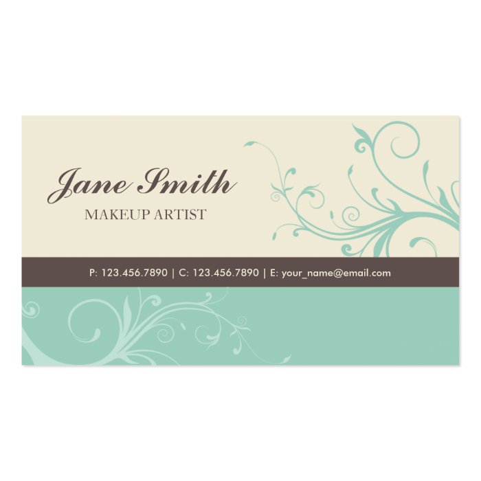Floral Retro Modern Stylish Classy Business Cards