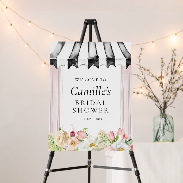 Elegant Flower Garden Bridal Shower Welcome Sign (In Situ (Stand))
