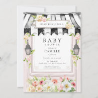 Elegant Flower Garden Girl Baby Shower Invitation