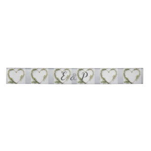 Elegant flower heart rustic birch bark wedding satin ribbon