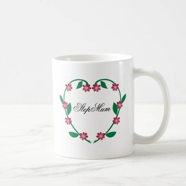 Elegant Flower Heart-StepMum Coffee Mug (Right)