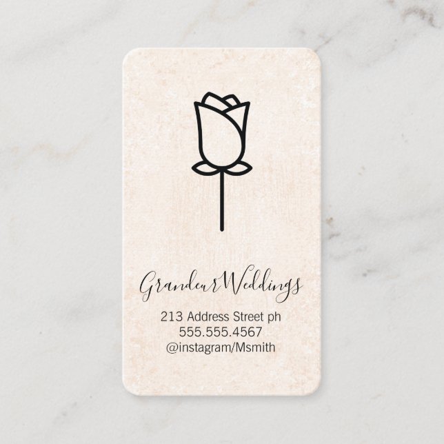 Elegant Flower Icon Business Card (Front)