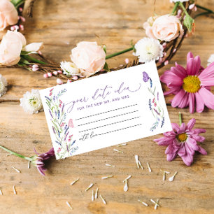 Elegant Flower Lavender Date Night Ideas Enclosure Card
