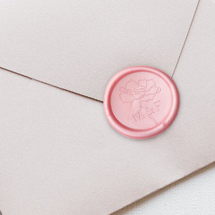 Elegant Flower Monogram, Wedding Wax Seal Stamp