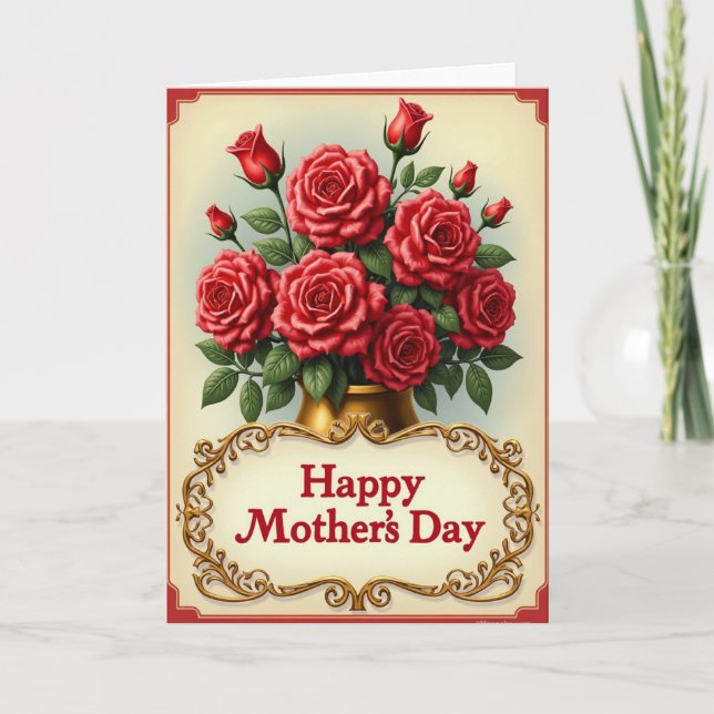 Elegant Flower Mothers Day Card (Front)