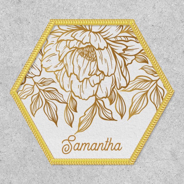 Elegant Flower Pattern custom name Patch (Front)