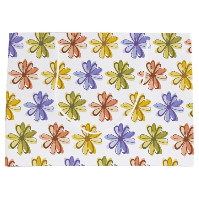 Elegant Flower Pattern Large Gift Bag (Front)