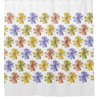 Elegant Flower Pattern Shower Curtain