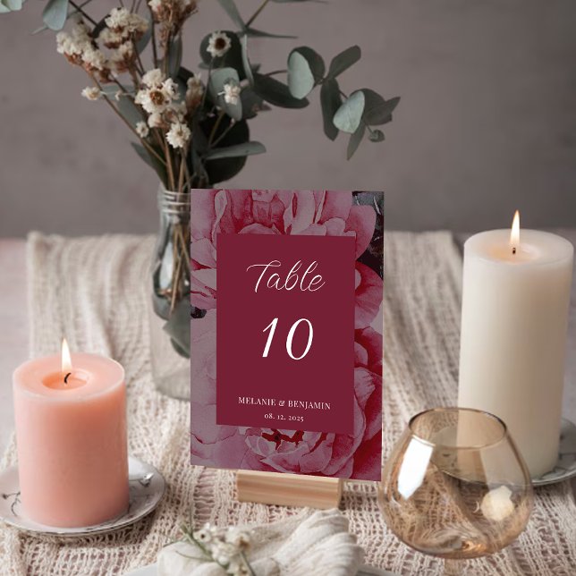 Elegant Flower Personalized Wedding Table Number (Elegant Flower Personalized Wedding Table Number)