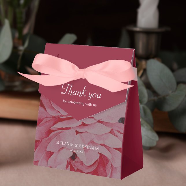 Elegant Flower Personalized Wedding Thank You Favor Boxes (Creator Uploaded)
