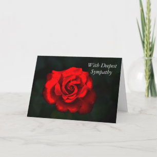 Elegant Flower Red Rose Deepest Sympathy Card