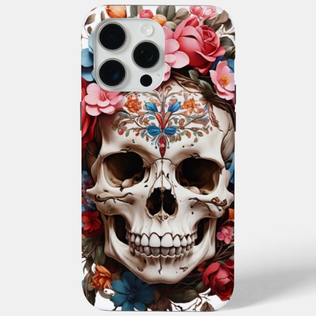 💀 Elegant Flower Skull🌸 Case-Mate iPhone Case (Back)