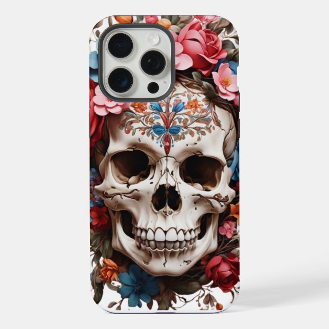 💀 Elegant Flower Skull🌸 Iphone Case (Back)