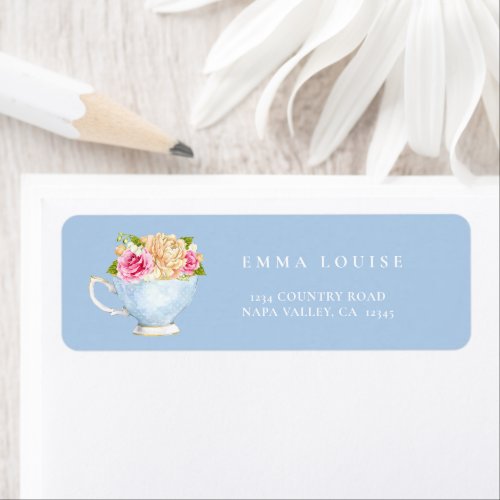 Elegant Flower Tea Bridal Brunch  Address Label