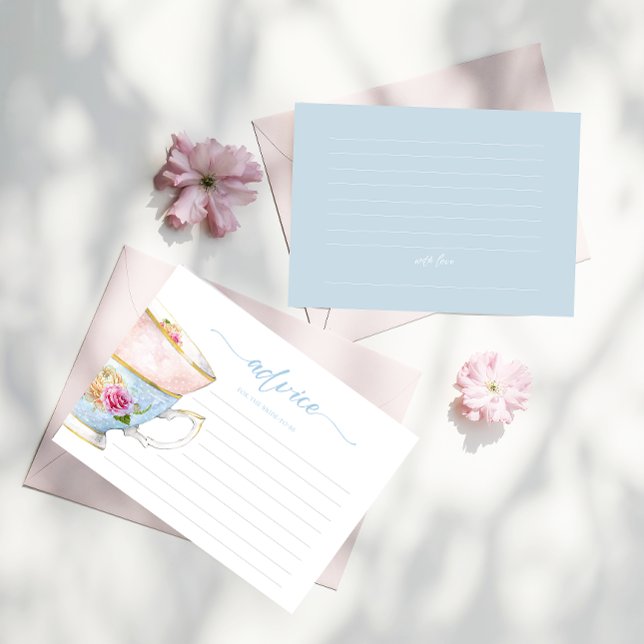 Elegant Flower Tea Bridal Brunch Advice Card (Creator Uploaded)