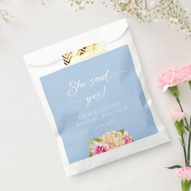 Elegant Flower Tea Bridal Brunch Favor Bag (Sealed)