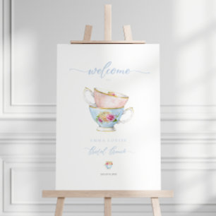 Elegant Flower Tea Bridal Brunch Foam Boards