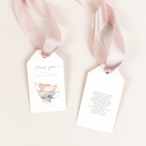 Elegant Flower Tea Bridal Brunch   Gift Tags