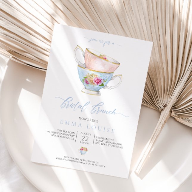 Elegant Flower Tea Bridal Brunch Invitation (Creator Uploaded)