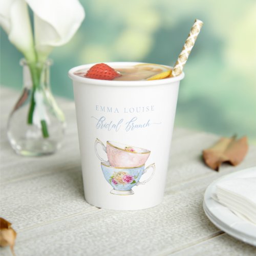 Elegant Flower Tea Bridal Brunch Paper Cups