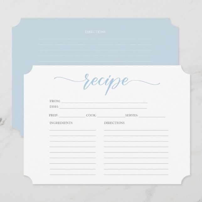 Elegant Flower Tea Bridal Brunch Recipe For Bride  Invitation (Front/Back)