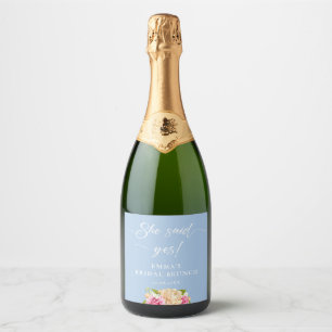 Elegant Flower Tea Bridal Brunch Sparkling Wine La Label