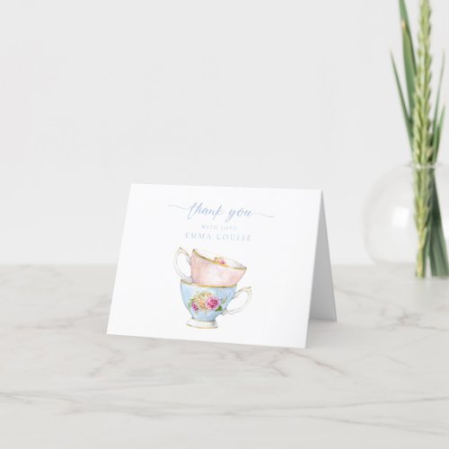 Elegant Flower Tea Bridal Brunch  Thank You Card