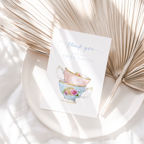 Elegant Flower Tea Bridal Brunch  Thank You Card