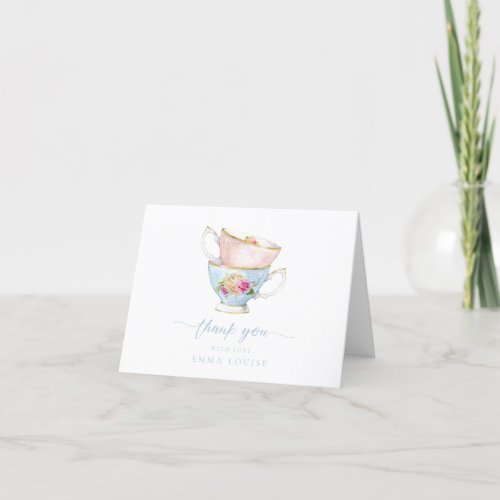 Elegant Flower Tea Bridal Brunch  Thank You Card