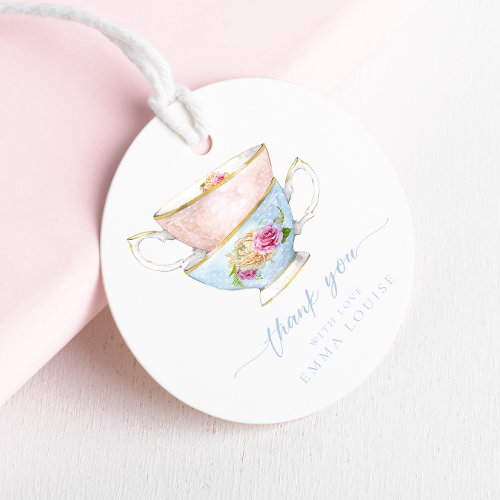 Elegant Flower Tea Bridal Brunch Thank You  Favor Tags