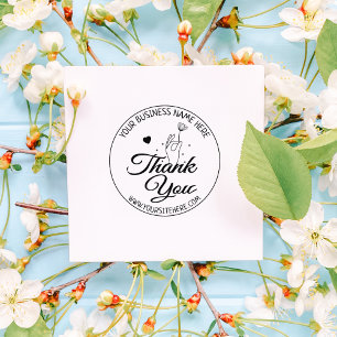 Elegant Flower Thank You  Rubber Stamp