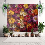 Elegant Flower Wall Tapestry Backdrop<br><div class="desc">Transform your space with a beautiful and natural touch by adding this exquisite floral tapestry backdrop. The wall's captivating display of pink, yellow, white, and purple gerbera daisies, mixed with other flower varieties, creates an eye-catching spectacle that is sure to impress. This flower wall is more than just a home...</div>