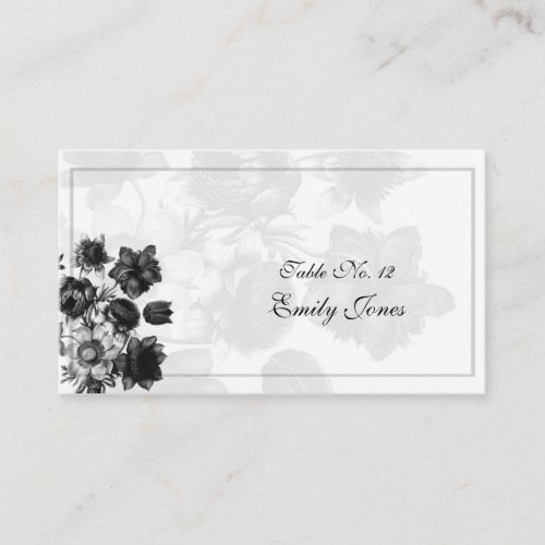 Elegant Flower Wedding Table Placement Cards