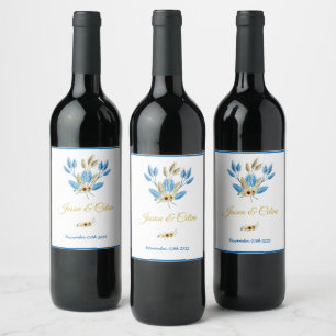 Elegant Flower Wine & Sparkling Wine Label