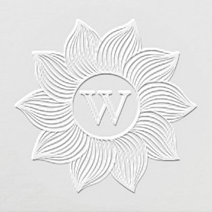 Elegant Flower with One Initial Monogram Embosser