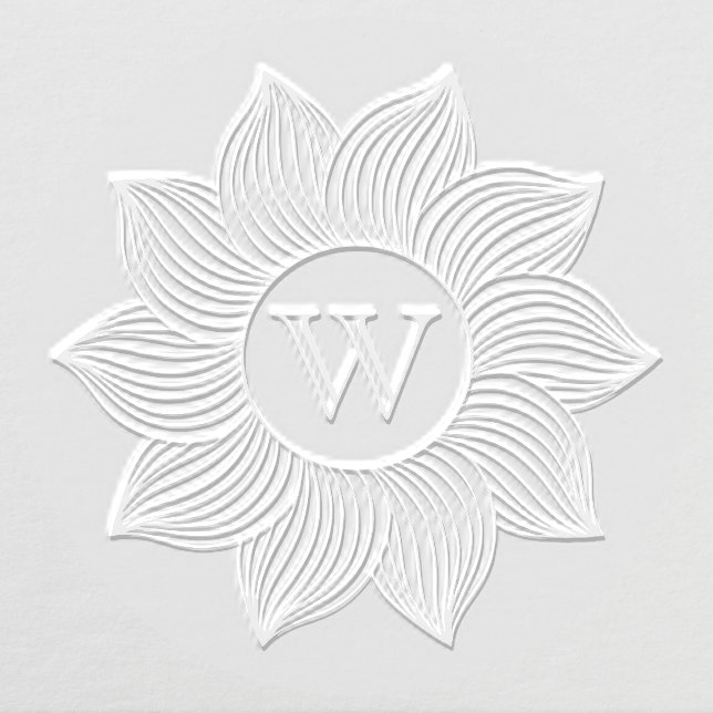 Elegant Flower with One Initial Monogram Embosser (Design)