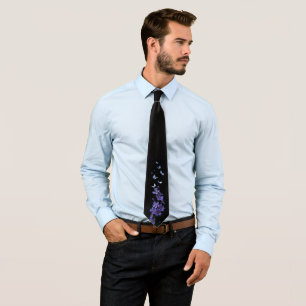 Elegant flowers and butterflies neck tie
