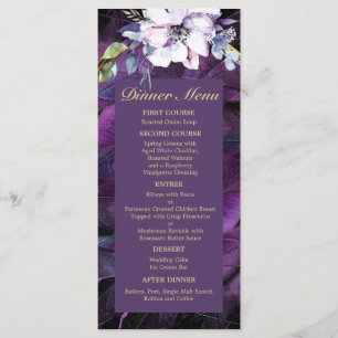 Elegant Flowers and Feathers Menu