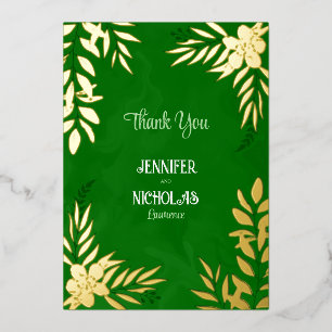 Elegant Flowers And Leaves Ornaments for Wedding Foil Invitation