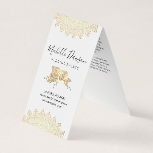 Elegant Flowers and Pattern Business Card
