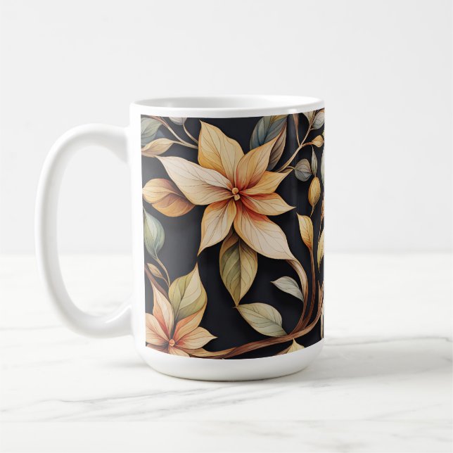 Elegant flowers and vines coffee mug (Left)