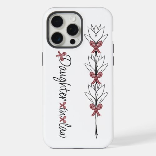 Elegant Flowers Bows  Ribbons for Daughter_in_law iPhone 15 Pro Max Case