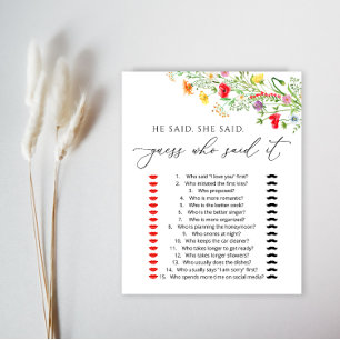 Elegant flowers bridal shower game