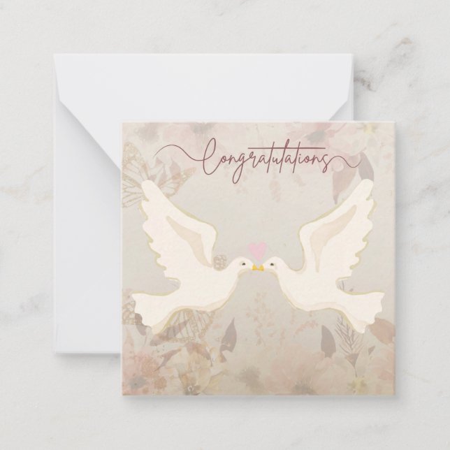 Elegant Flowers Congratulations Wedding Card (Front)