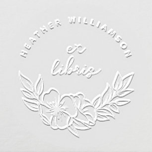 Elegant Flowers Custom From The Library Of Book Embosser