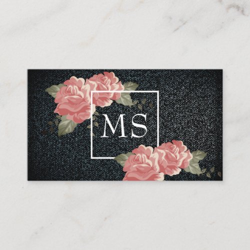 Elegant Flowers  Fabric Texture Business Card