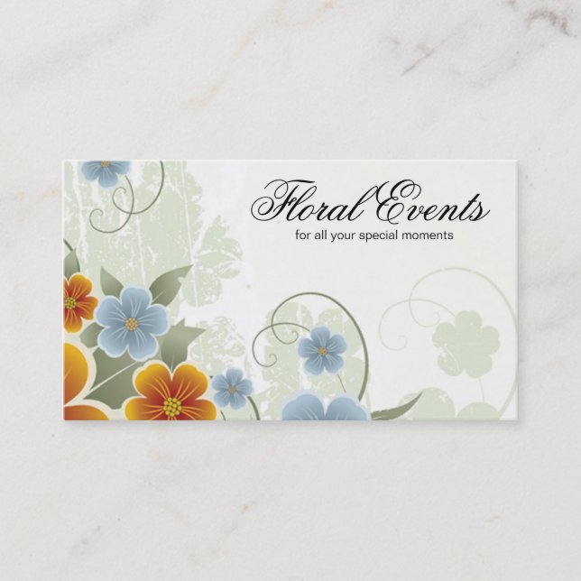 Elegant Flowers | Florist | Event Planner Business Card (Front)