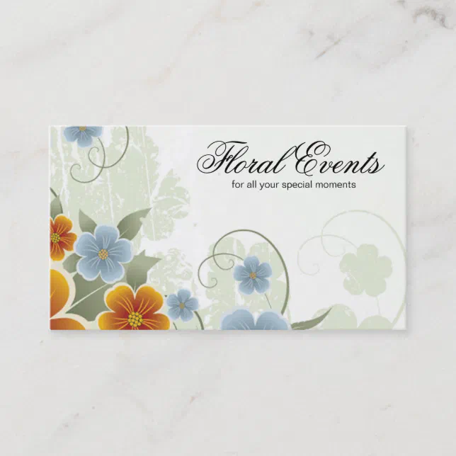 Elegant Flowers Florist Event Planner Business Card Zazzle