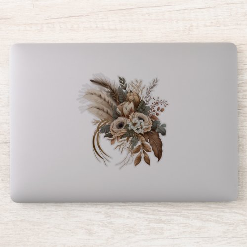 Elegant Flowers Foliage and Feathers Sticker