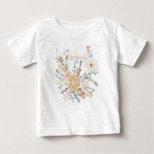 Elegant Flowers Girly Saying Baby T-Shirt